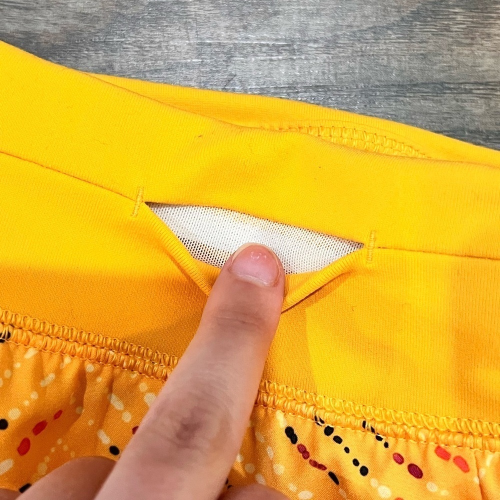 FINAL PRICE CALIA Yellow Orange Printed Kick It Up Shorts Activewear Shorts - Picture 8 of 11